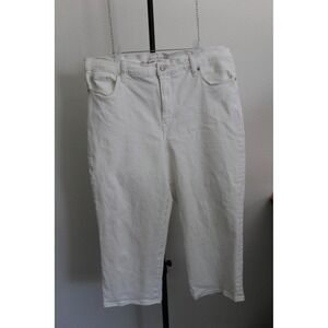 Gloria Vanderbilt Rail Straight White Capri Pants Slimming Effect Women's 16